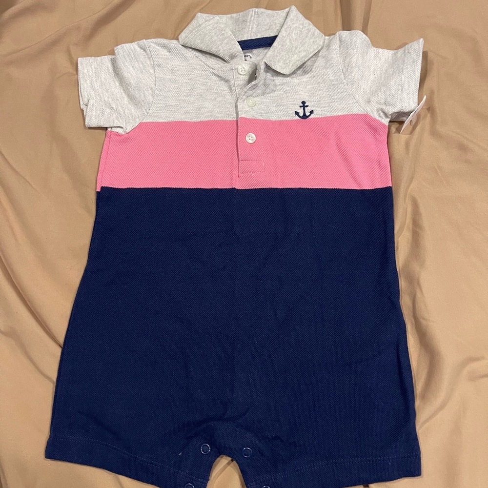 Carter's Gray and Navy Baby Polo